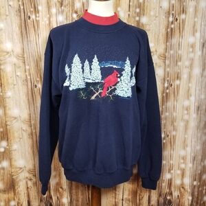 VTG 96' J.Macinally's Winter Cardinal Women's Christmas Mockneck Sweatshirt